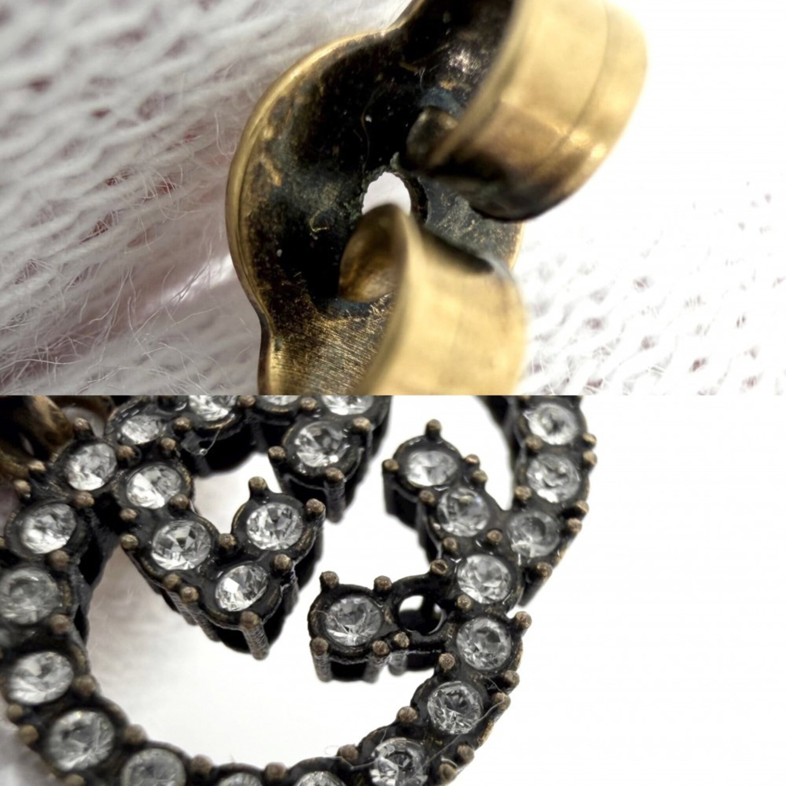 GUCCI Stud Earrings Rhinestone - 7
