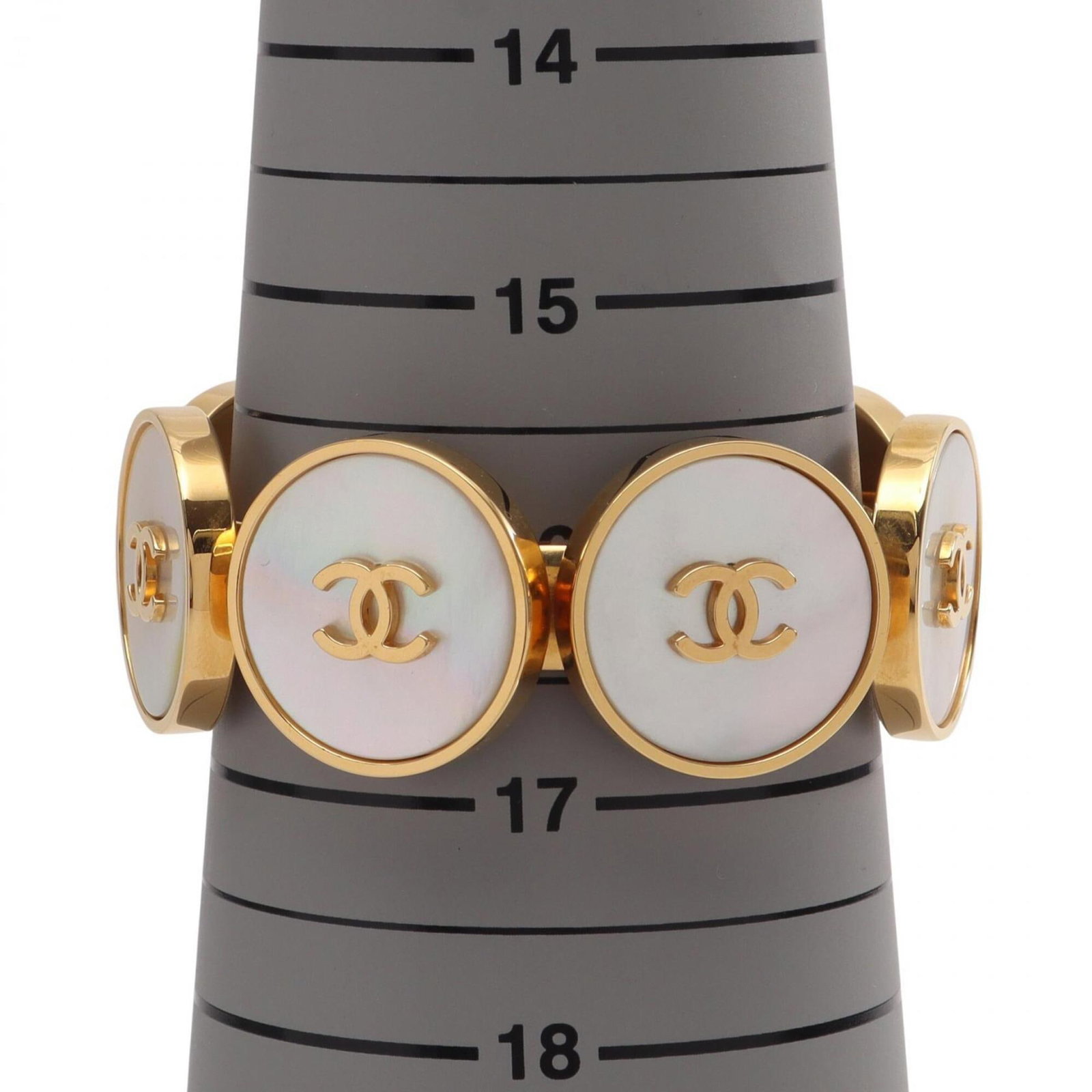 CHANEL Bangle Gold Plating Shell - 4