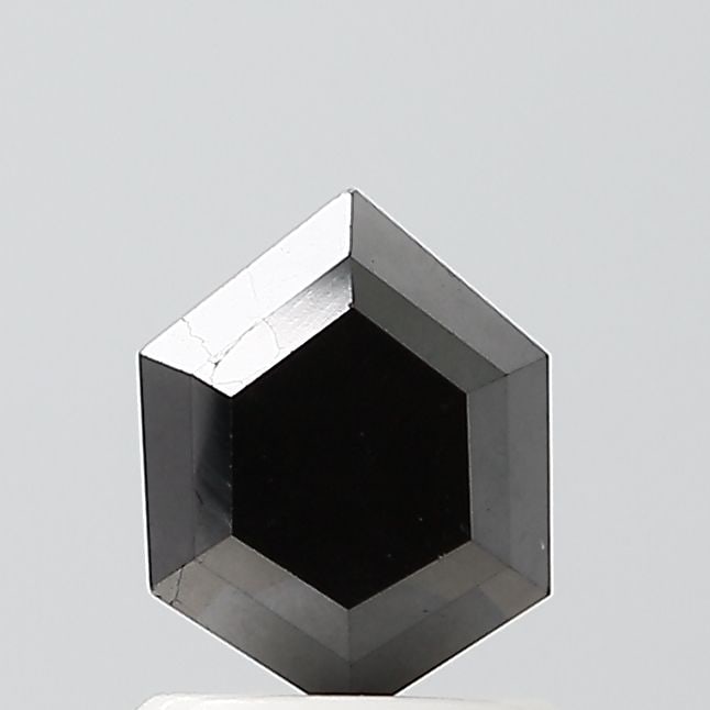 Hexagonal 1.0ct Black VVS2 - Loose Natural Diamond: Hexagonal 1.0ct Black VVS2 - Loose Natural Diamond 1.0ct Black VVS2 - Loose Natural Diamond, featuring a rare black diamond with exceptional clarity and polish, showcasing its EX symmetry and EX