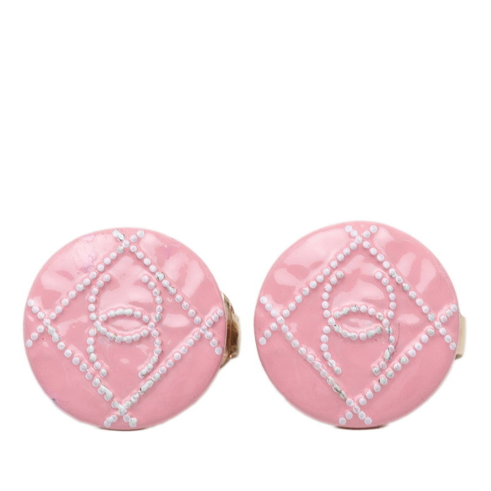 CHANEL Clip Earrings Gold Plating: CHANEL Clip Earrings Gold Plating Gold plating adds a touch of luxury to these classic Chanel clip earrings, featuring a sleek gold finish that catches the light. With visible scratches and scuffs, th