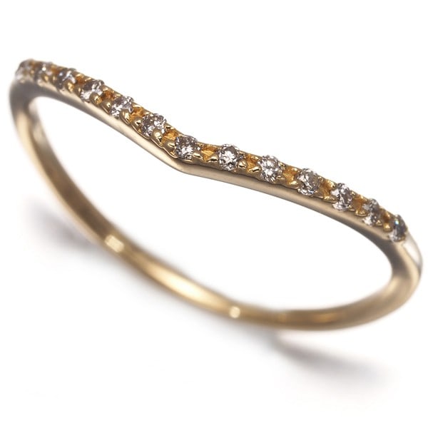 Agete Ring Diamond 0.06Ct Vline Us4 18K 750 Yellow Gold: Agete Ring Diamond 0.06Ct Vline Us4 18K 750 Yellow Gold Agete Ring Diamond 0.06Ct Vline Us4 18K 750 Yellow Gold - A natural 0.06ct diamond is set in 18k yellow gold, creating a unique and
