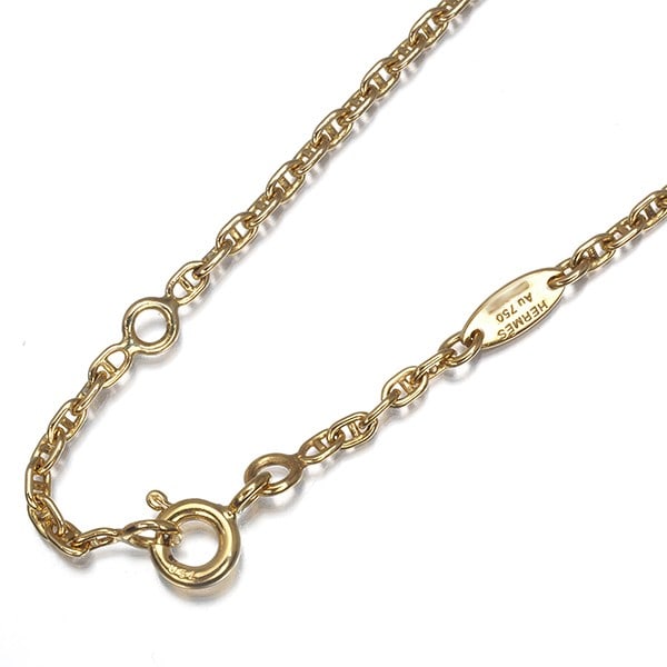 Hermes Chain Necklace Chaine D'Ancre Ttpm 39Cm 18K 750 Yellow Gold: Hermes Chain Necklace Chaine D'Ancre Ttpm 39Cm 18K 750 Yellow Gold 37-39cm 18k Yellow Gold Chain Necklace, a timeless piece featuring a delicate chain design in high-quality 18k yellow gold. The neckl
