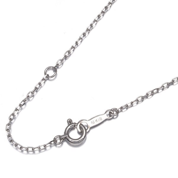 Mikimoto Chain Necklace Cable 42Cm 18K 750 White Gold: Mikimoto Chain Necklace Cable 42Cm 18K 750 White Gold 18K white gold chain necklace with a 42cm length, featuring a 1.2mm wide chain and a 4.3mm wide clasp, crafted from high-quality 18K / 750 white g