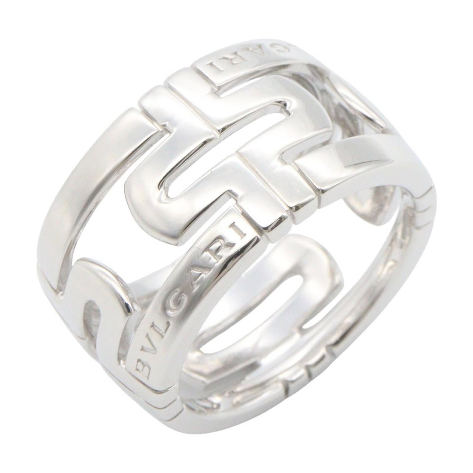 BVLGARI Band Ring White Gold (18K): BVLGARI Band Ring White Gold (18K) Bvlgari Band Ring White Gold (18K) is a sleek and sophisticated accessory featuring 18K white gold construction. This band ring boasts a classic design that suits
