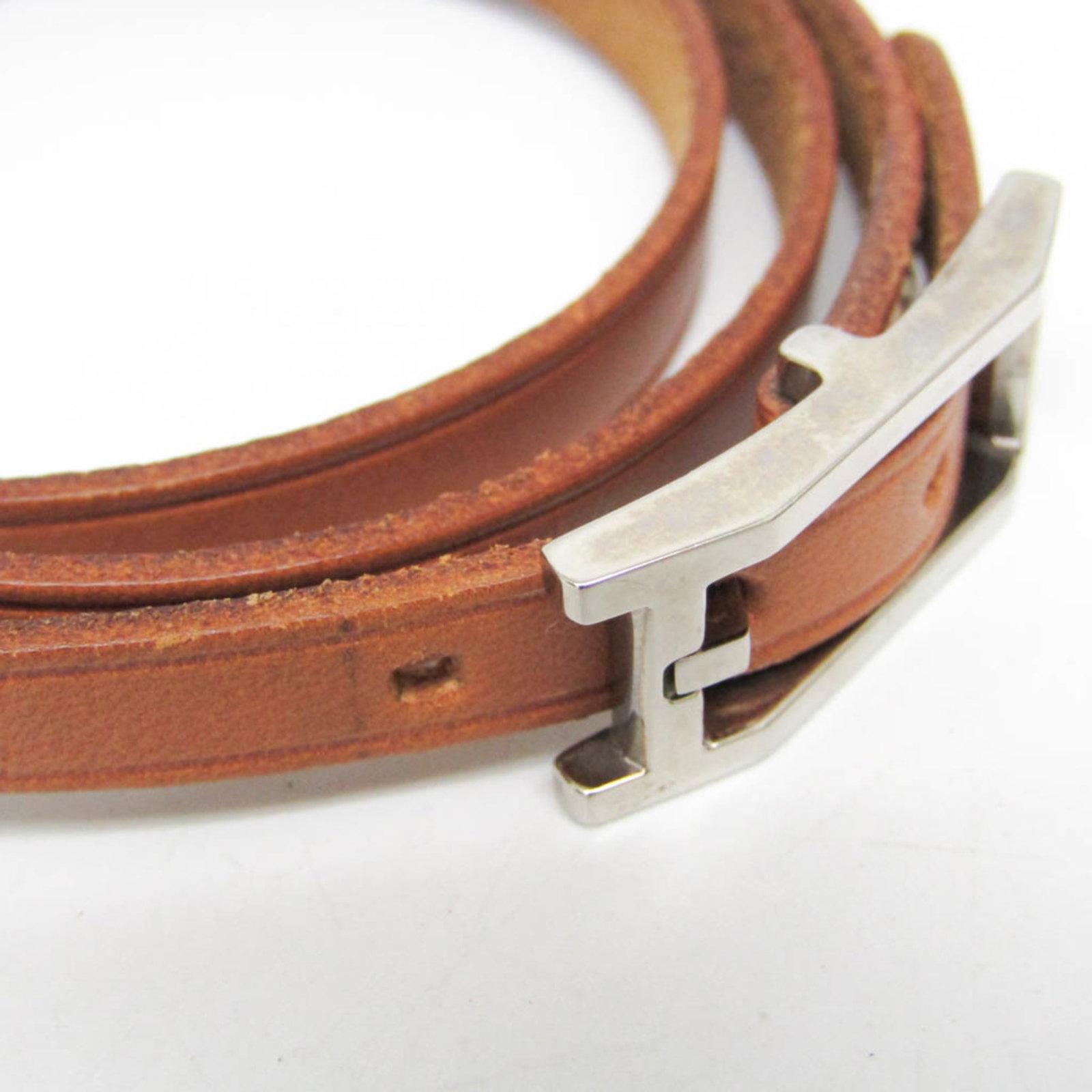 HERMES Bangle Leather Metal - 4