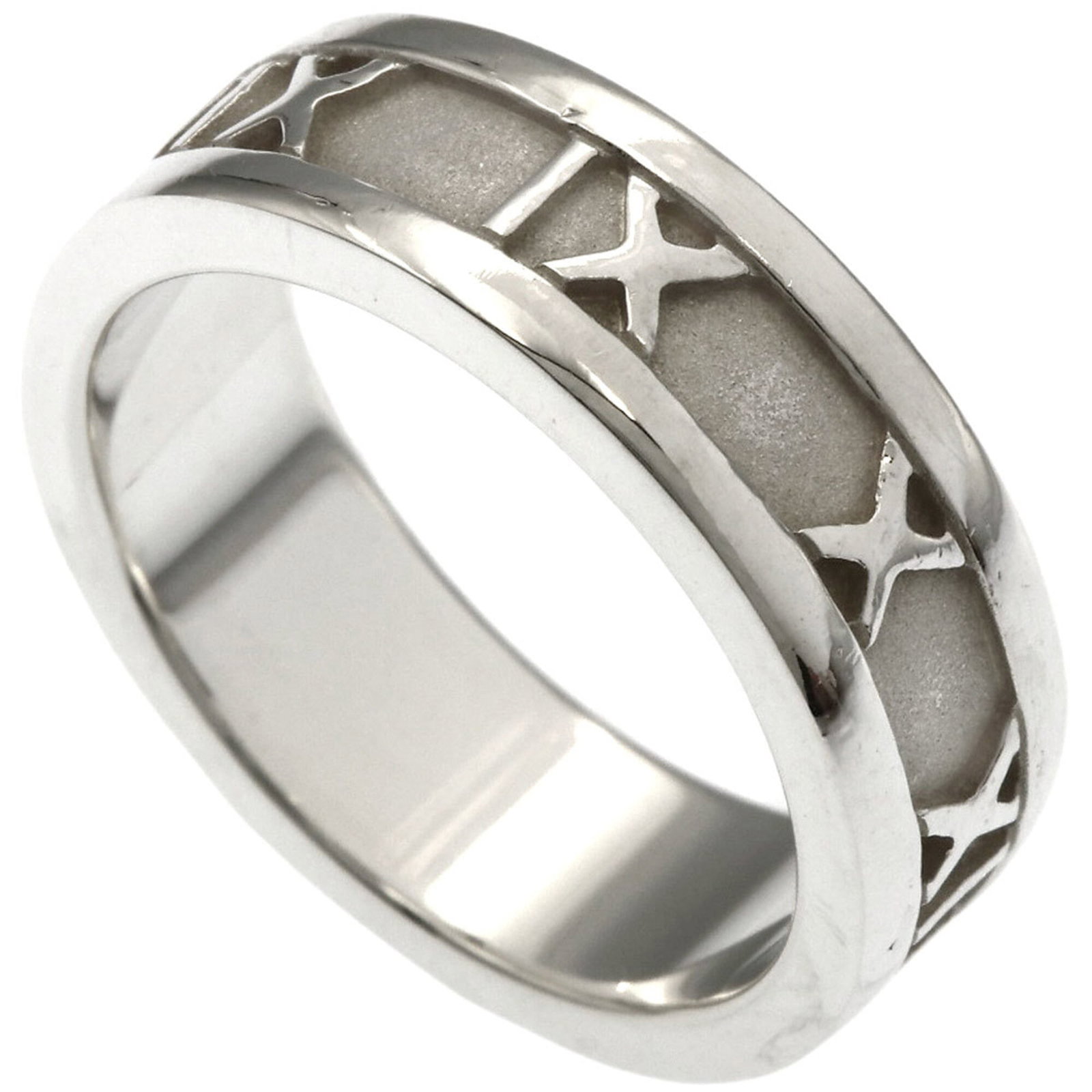 TIFFANY Band Ring Silver: TIFFANY Band Ring Silver The Tiffany Band Ring Silver is a gently used, very good condition band ring made from high-quality silver. It features a classic design with small scratches or light marks,