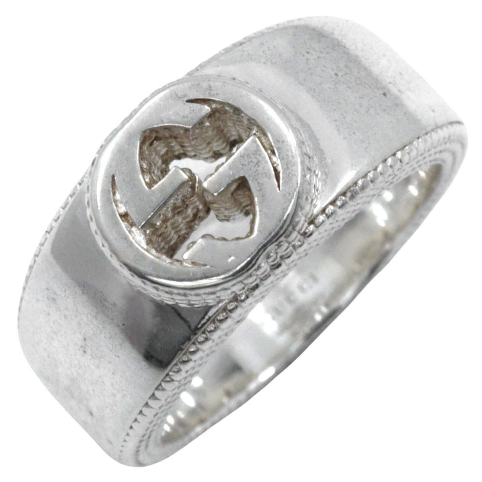 GUCCI Band Ring Silver 925: GUCCI Band Ring Silver 925 Gucci Band Ring Silver 925 is a stylish and elegant accessory, crafted from high-quality silver 925 material. Its slender 8.5mm width and 15.80mm inner diameter make it a co