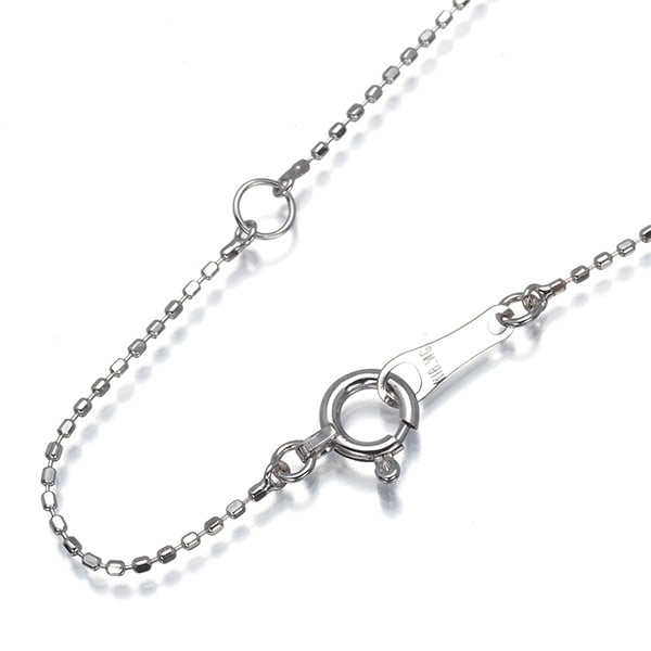 Cut Ball Bead Chain Necklace 18K 750 White Gold: Cut Ball Bead Chain Necklace 18K 750 White Gold 18K 750 White Gold Cut Ball Bead Chain Necklace is a delicate and elegant piece, featuring a chain made from high-quality white gold with a purity of