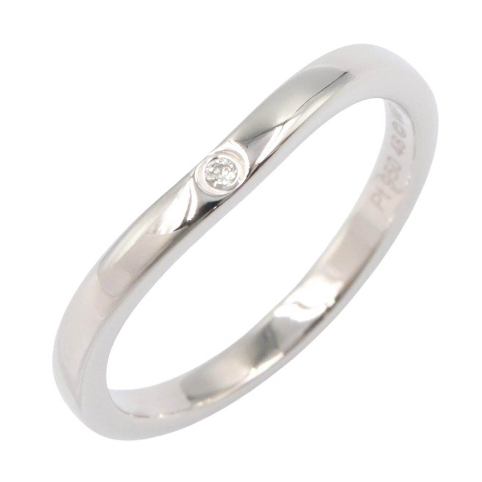 CARTIER Band Ring Platinum 950: CARTIER Band Ring Platinum 950 Platinum 950 Cartier Band Ring in excellent condition, featuring a clear and silver design. This like new band ring boasts the iconic Cartier style, with a US size of