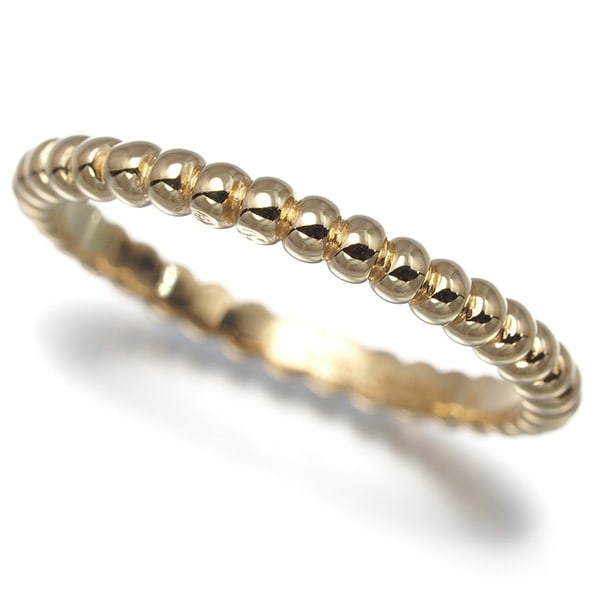 Van Cleef & Arpels Ring Perlee Small Eu51 18K 750 Yellow Gold: Van Cleef & Arpels Ring Perlee Small Eu51 18K 750 Yellow Gold 18k yellow gold Perlee ring from Van Cleef & Arpels, featuring a delicate design with a ring size of EU51. This 2.1g ring boasts a 2.2mm