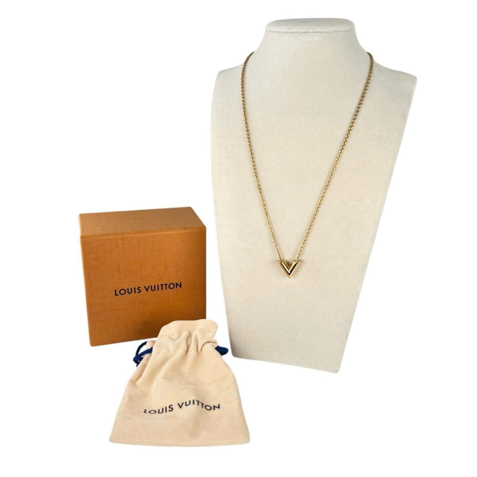 LOUIS VUITTON Gold: LOUIS VUITTON Gold Gold necklace from Louis Vuitton, featuring a 13mm x 16mm pendant, with a gold weight of 10g. The necklace is made from high-quality materials and has a 48.5 cm circumference,