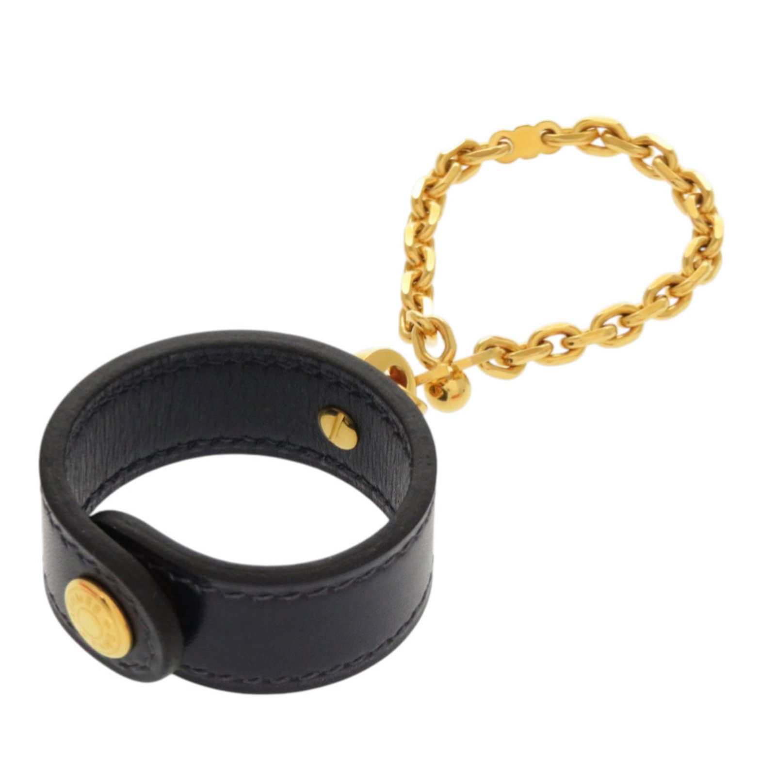 HERMES Handbag Charm Box Calf Leather: HERMES Handbag Charm Box Calf Leather Gold and Navy Box Calf Leather Charm Box from Hermes, a French luxury brand, boasts a sleek design with precise measurements at 35mm x 45mm x 15mm. In like new