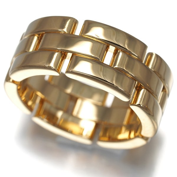 Cartier Ring Maillon Panthere 3-Row Eu52 18K 750 Yellow Gold: Cartier Ring Maillon Panthere 3-Row Eu52 18K 750 Yellow Gold Cartier's iconic Maillon Panthere 3-Row Eu52 ring boasts a striking 18k yellow gold construction, weighing 13.5g and featuring a band