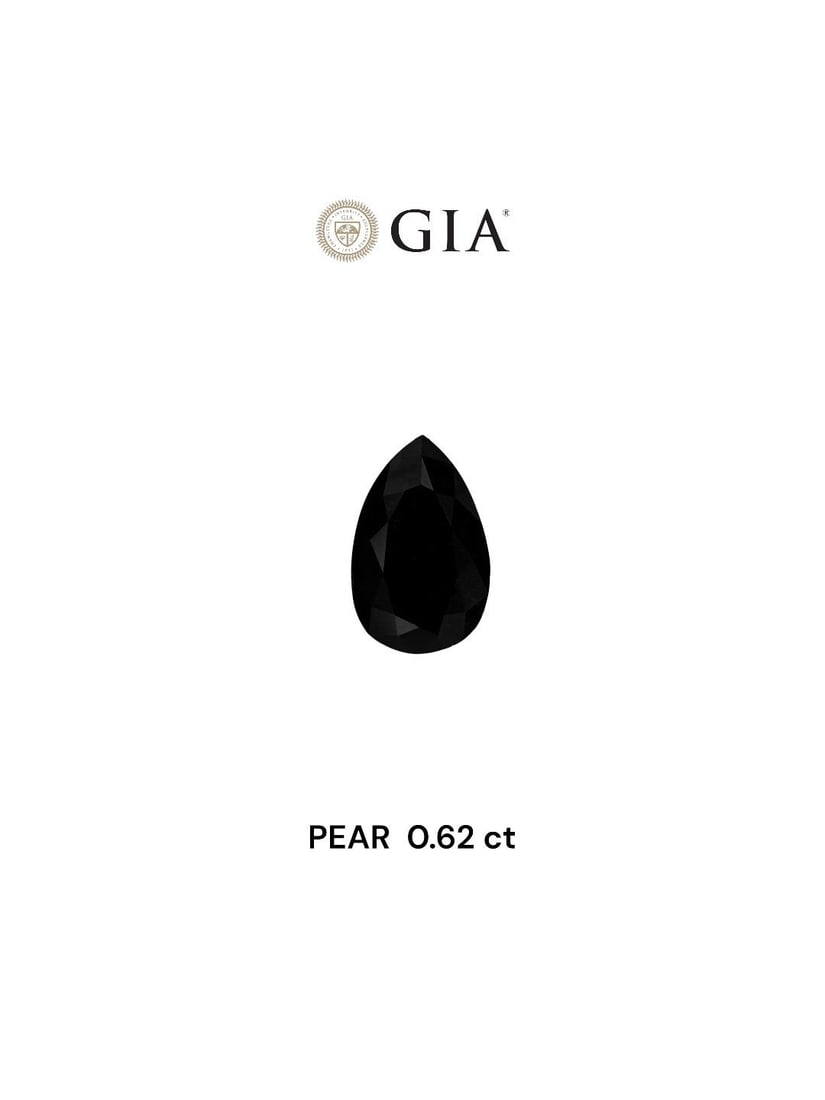 GIA Pear 0.62ct Fancy Black VVS2 - Loose Natural Diamond: GIA Pear 0.62ct Fancy Black VVS2 - Loose Natural Diamond GIA-certified, this 0.62ct Fancy Black VVS2 pear-shaped diamond boasts exceptional clarity and polish, with a vibrant black color that sets it
