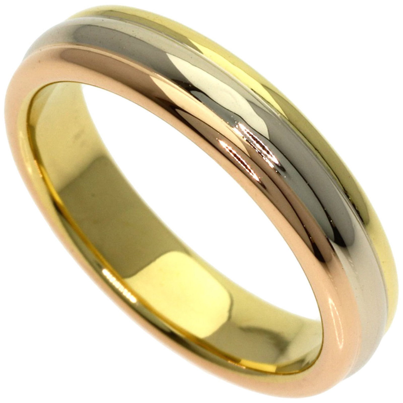 CARTIER Band Ring Pink Gold (18K) White Gold (18K) Yellow Gold (18K): CARTIER Band Ring Pink Gold (18K) White Gold (18K) Yellow Gold (18K) Pink gold, white gold, and yellow gold come together in this elegant Cartier band ring, available in 18K. The item features a