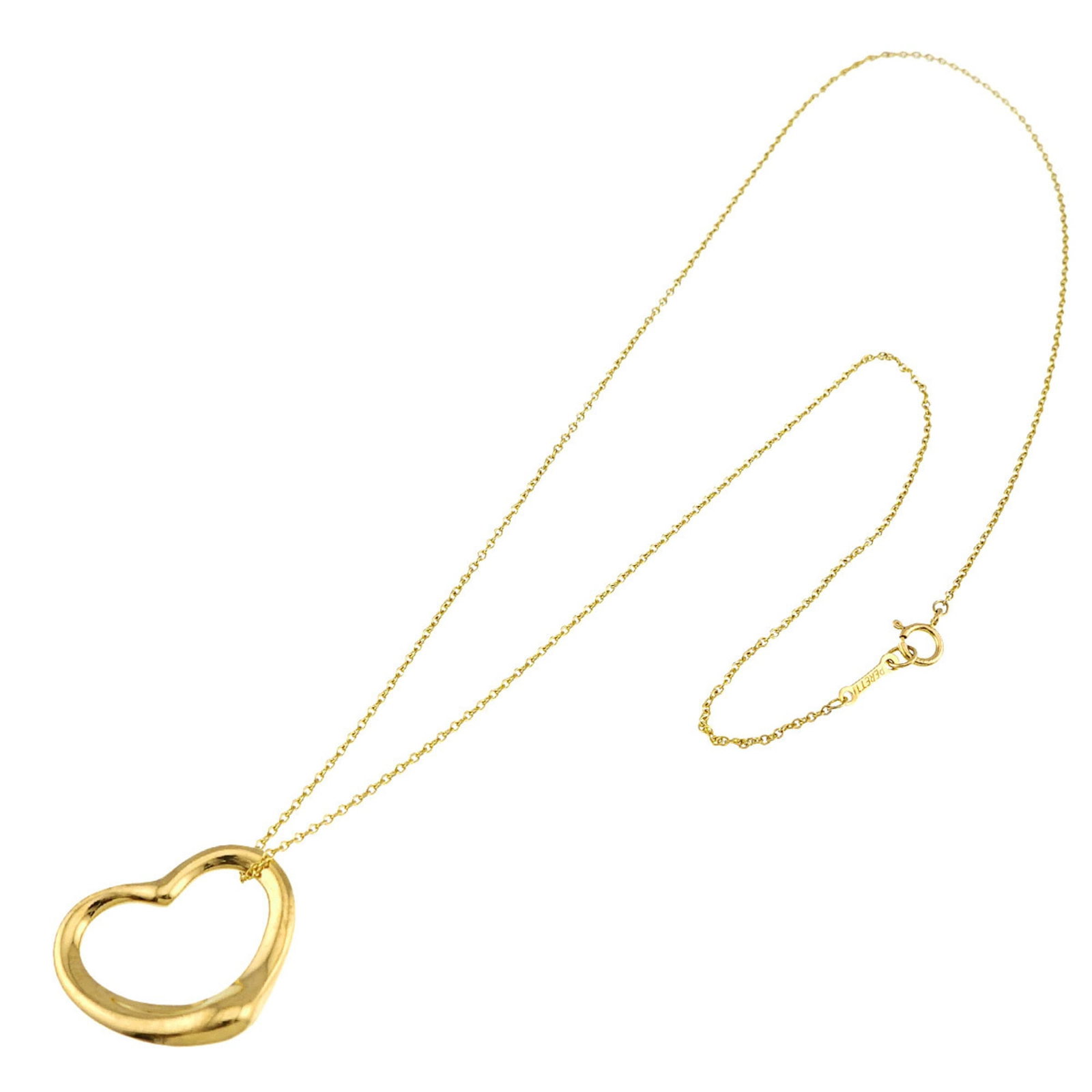 TIFFANY Yellow Gold (18K): TIFFANY Yellow Gold (18K) Yellow gold (18K) necklace with a pendant of 18.3mm x 22mm size, crafted from 40 cm / 15.74'' chain, bearing a Tiffany signature. This necklace is in like new condition,