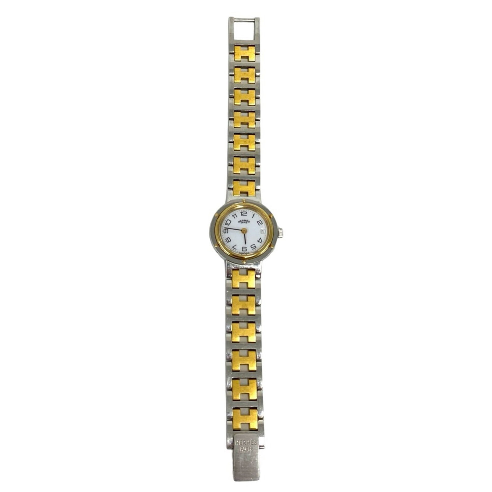 HERMES Wristwatch Gold Plated Stainless Steel: HERMES Wristwatch Gold Plated Stainless Steel Gold plated stainless steel case and band, a sleek and sophisticated design from the renowned Hermes brand, adds a touch of elegance to any wrist. This qu