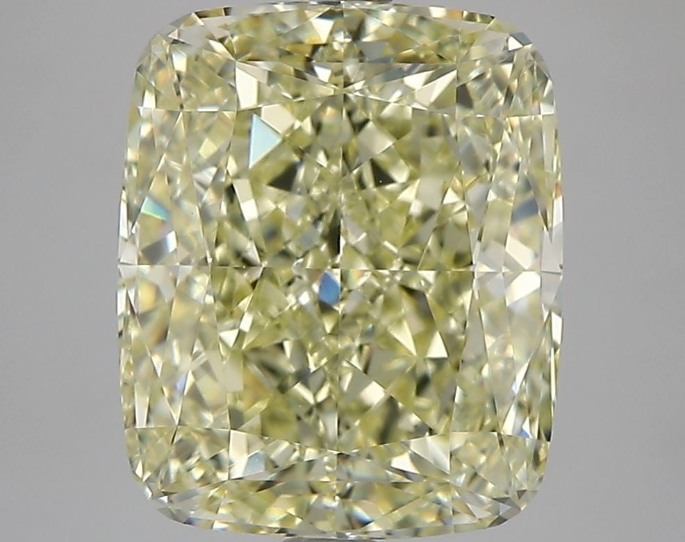 GIA Cushion Brilliant 5.35ct Fancy Yellow VVS2 - Loose Natural Diamond: GIA Cushion Brilliant 5.35ct Fancy Yellow VVS2 - Loose Natural Diamond The GIA Cushion Brilliant 5.35ct Fancy Yellow VVS2 is a stunning, loose natural diamond featuring a vibrant Fancy Yellow color,