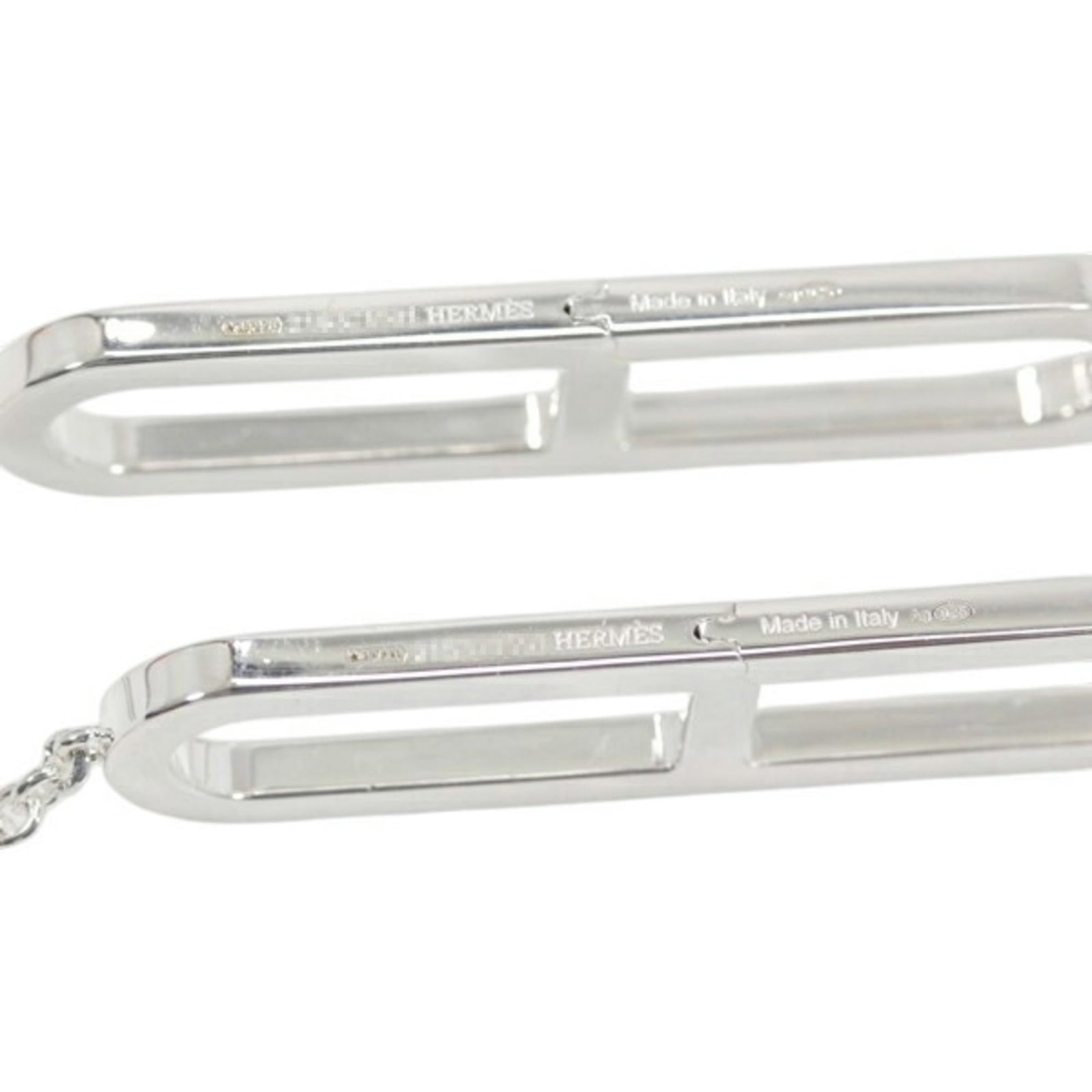 HERMES Stud Earrings Silver 925 - 6