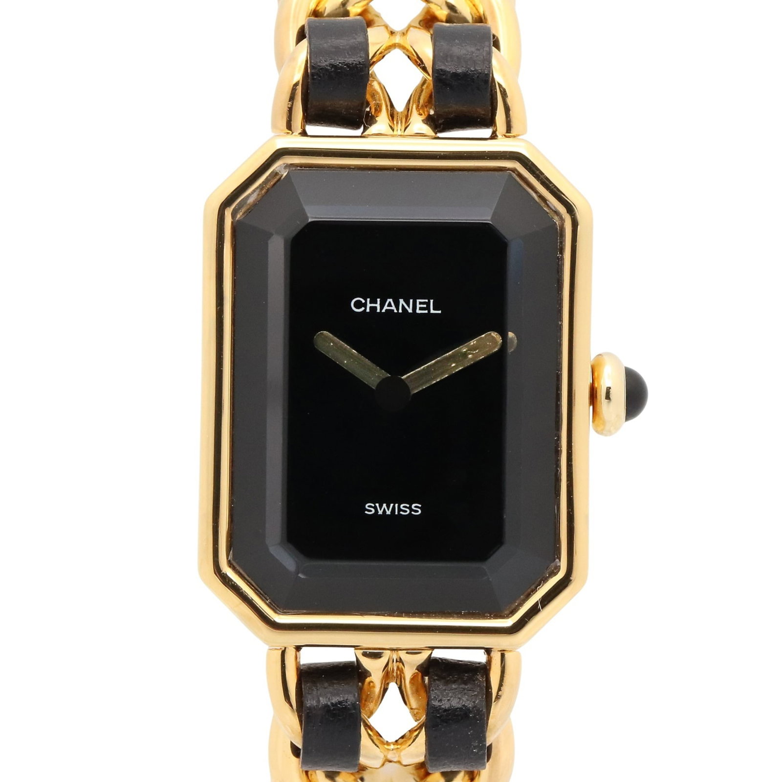 CHANEL Wristwatch Gold Plated: CHANEL Wristwatch Gold Plated The CHANEL Wristwatch in gold plated gold is a sleek and sophisticated timepiece. Its black dial and gold plated leather band create a stylish and elegant look, while the
