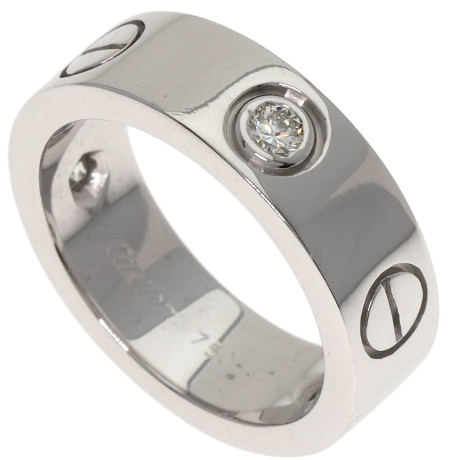 CARTIER Band Ring White Gold (18K): CARTIER Band Ring White Gold (18K) Cartier Band Ring White Gold (18K) is a beautiful, like-new band ring featuring white gold (18K) and a diamond. Made by the renowned luxury brand Cartier, this ring