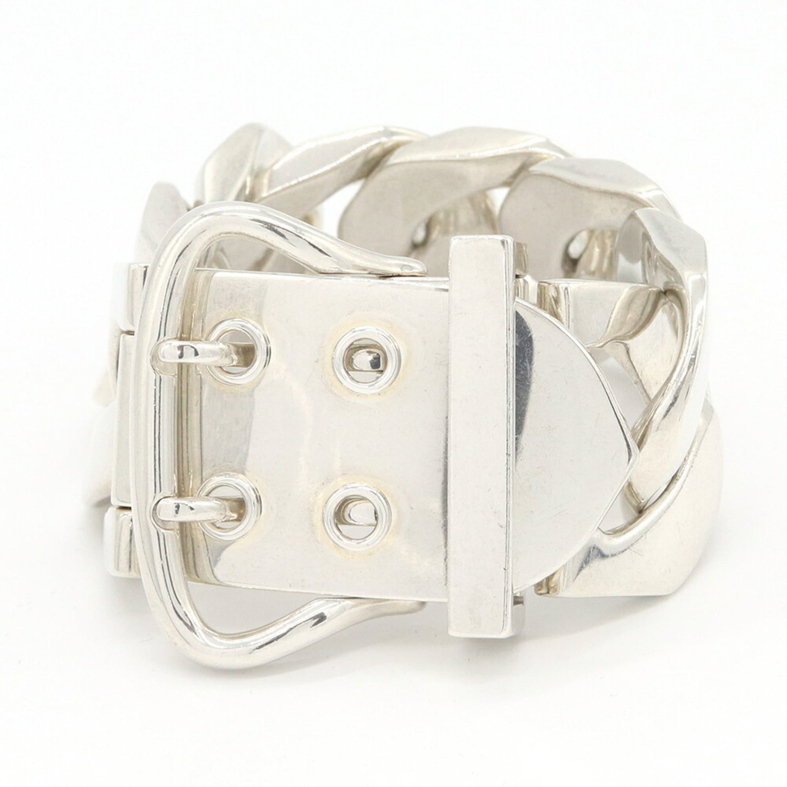 HERMES Charm Bracelet Sterling Silver 925: HERMES Charm Bracelet Sterling Silver 925 Sterling silver 925 charm bracelet from Hermes, featuring a classic design that adds a touch of elegance to any outfit. Gently used with minor signs of wear, 