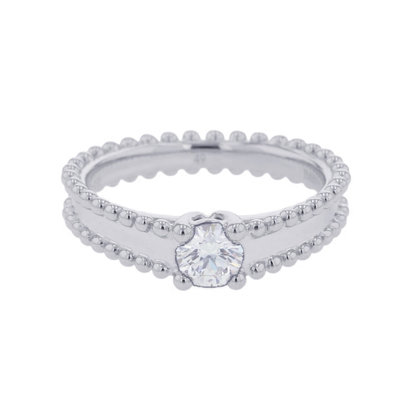 VAN CLEEF & ARPELS Engagement Ring Platinum 950: VAN CLEEF & ARPELS Engagement Ring Platinum 950 Platinum 950 Van Cleef & Arpels Engagement Ring with 0.27ct Diamond, a stunning and elegant piece of fine jewelry. This gently used engagement ring