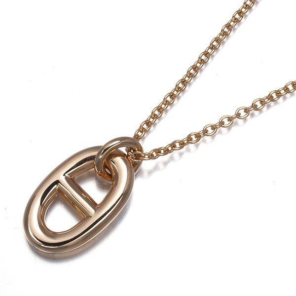 Hermes Necklace Chaine D'Ancre Farandole Pm 18K 750 Rose Gold: Hermes Necklace Chaine D'Ancre Farandole Pm 18K 750 Rose Gold The Chaine d'Ancre Farandole Pendant from Hermes is a stunning piece of 18k rose gold jewelry, featuring a delicate pendant with a