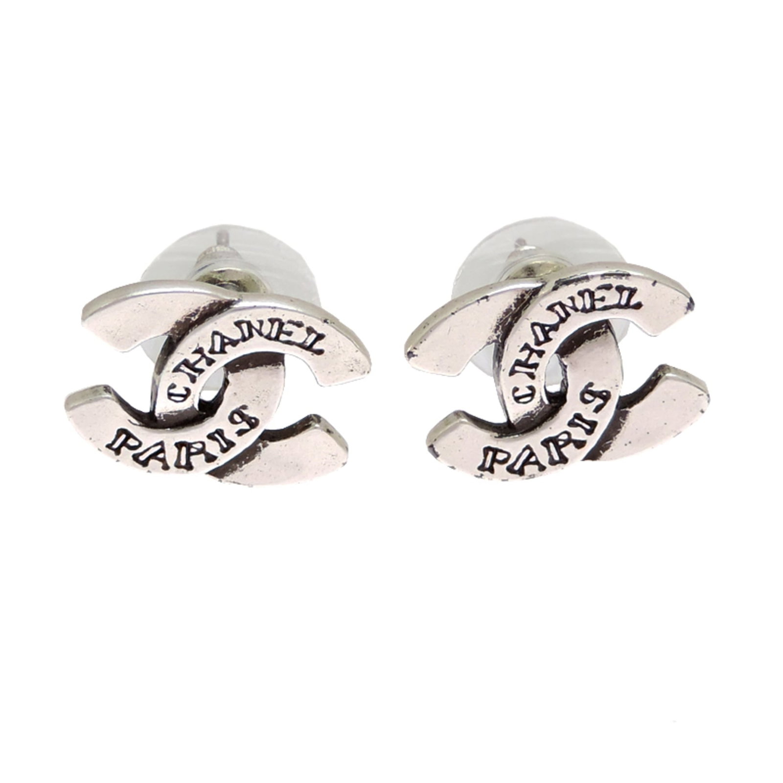 CHANEL Stud Earrings Metal: CHANEL Stud Earrings Metal Stud earrings with a metallic finish from the iconic CHANEL brand, featuring a classic design that adds a touch of sophistication to any outfit. Made from metal, these