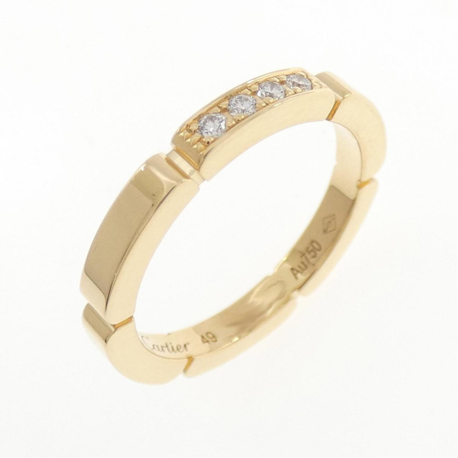 CARTIER Band Ring Yellow Gold (18K): CARTIER Band Ring Yellow Gold (18K) Yellow gold (18K) band ring from Cartier, featuring a diamond stone. The ring is in very good condition, with minor signs of wear and small scratches or light marks