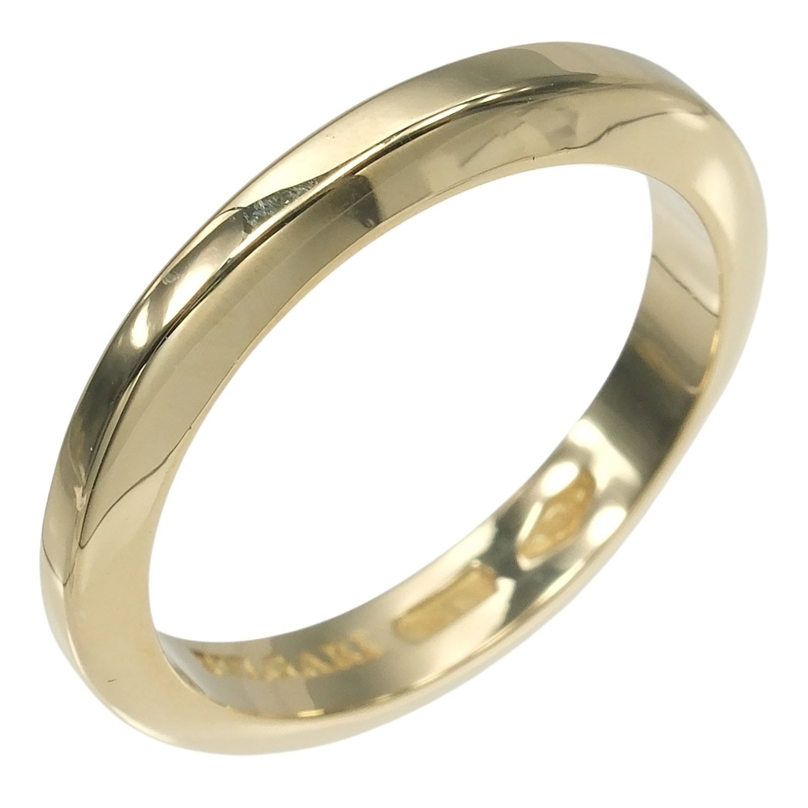 BVLGARI Band Ring Yellow Gold (18K): BVLGARI Band Ring Yellow Gold (18K) Yellow gold band ring from Bvlgari, crafted in 18K yellow gold, with a sleek and modern design. This like new used ring boasts excellent condition, featuring no vis