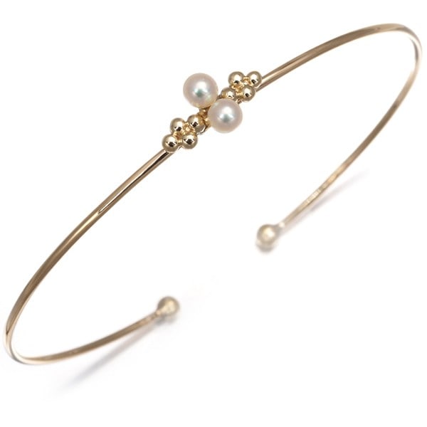 Mikimoto Bracelet Akoya Pearl Beadwork Bangle 14K 585 Yellow Gold (1 of 5)