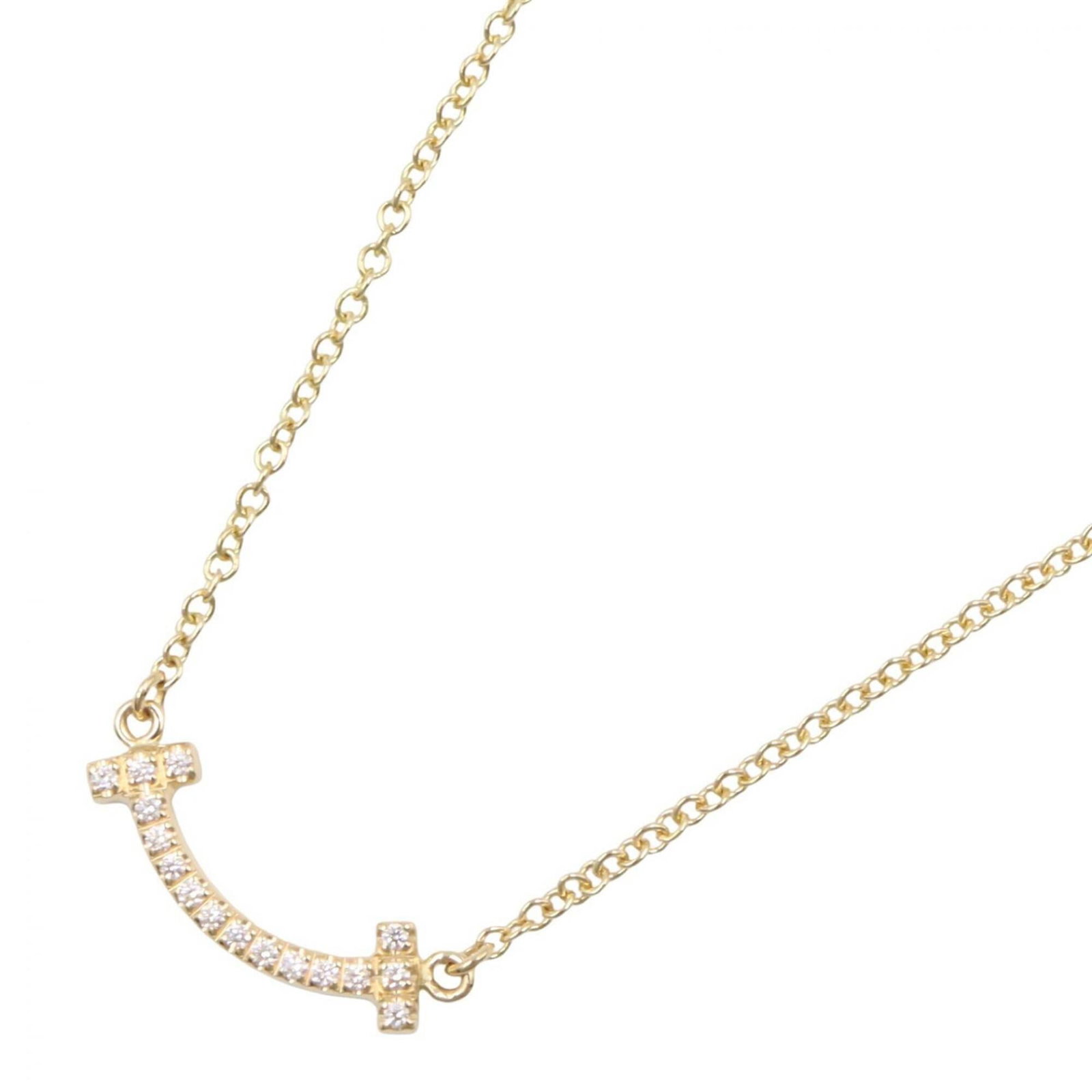 TIFFANY Yellow Gold (18K): TIFFANY Yellow Gold (18K) Yellow gold (18K) necklace from Tiffany's Smile line, featuring a clear, gold pendant with a 46 cm circumference. The necklace has a 3mm x 14mm pendant and is made from high-
