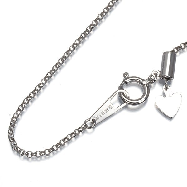 Rolo Chain Necklace 45Cm 18K 750 White Gold: Rolo Chain Necklace 45Cm 18K 750 White Gold 18k white gold chain necklace with a 45cm adjustable length, perfect for those who appreciate understated elegance. This 2.8g necklace features a 1.3mm wide