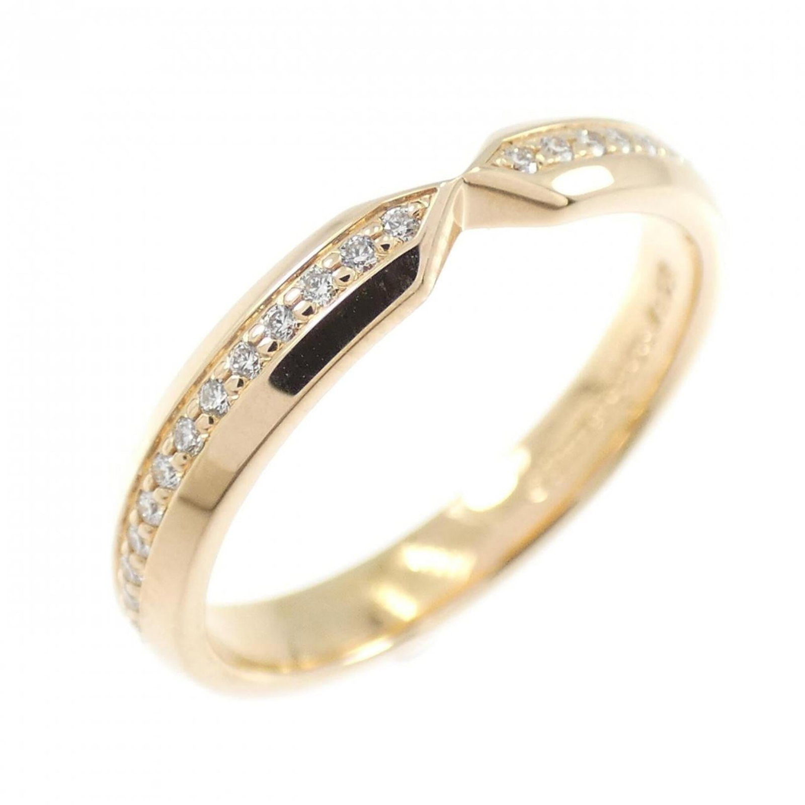 TIFFANY Band Ring Pink Gold (18K): TIFFANY Band Ring Pink Gold (18K) Pink gold (18K) band ring from Tiffany, featuring a diamond stone. This gently used ring has minor signs of wear and small scratches or light marks, but remains in ve