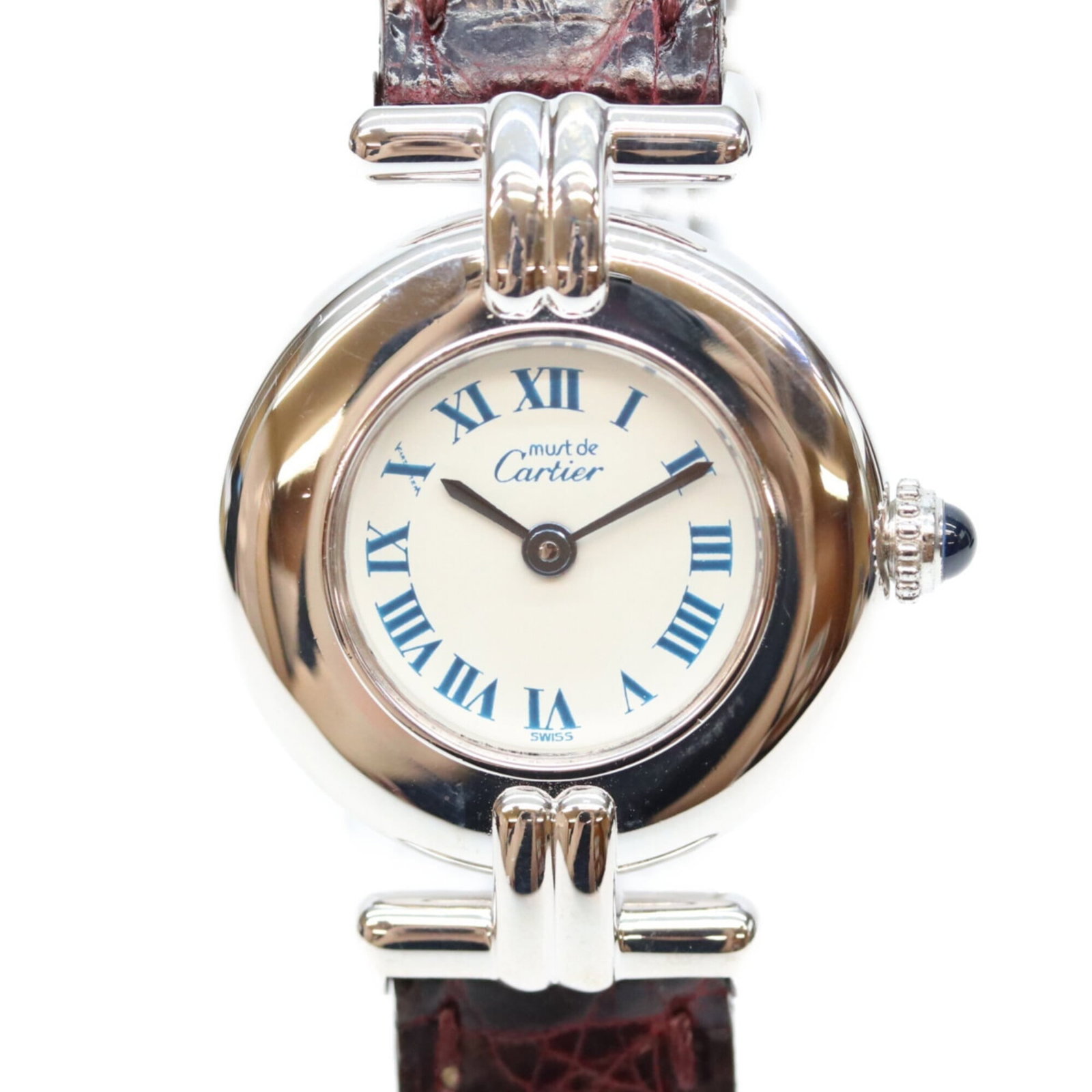 CARTIER Wristwatch Silver 925: CARTIER Wristwatch Silver 925 Silver 925 Cartier wristwatch with a white dial and quartz movement, featuring a 23mm case diameter and a comfortable 14cm wrist size. Gently used with minor signs of wea