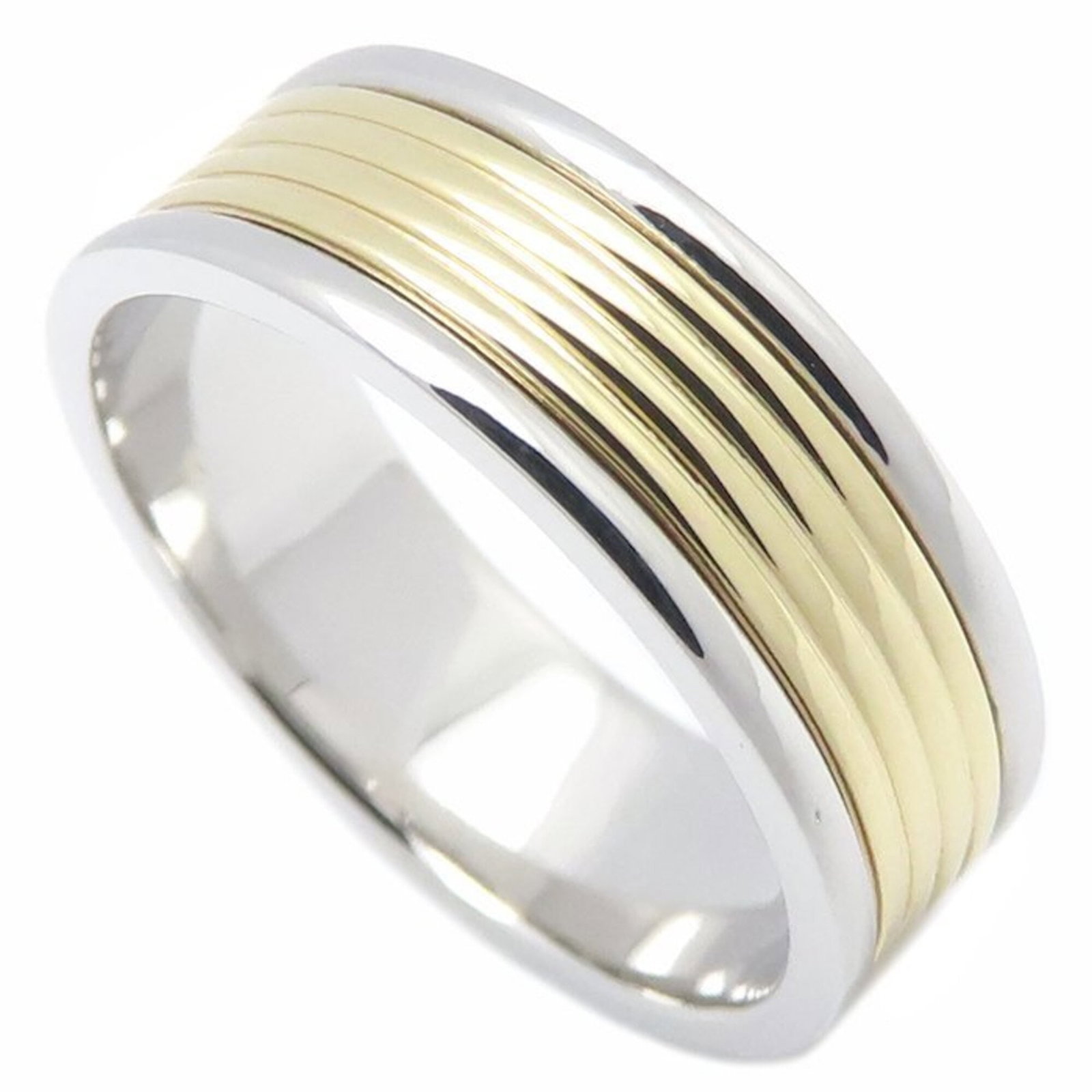 TIFFANY Band Ring Platinum 950 Yellow Gold (18K): TIFFANY Band Ring Platinum 950 Yellow Gold (18K) Tiffany's iconic band ring in platinum 950 yellow gold (18K) offers a sleek, sophisticated design. This gently used ring features minor scratches and l