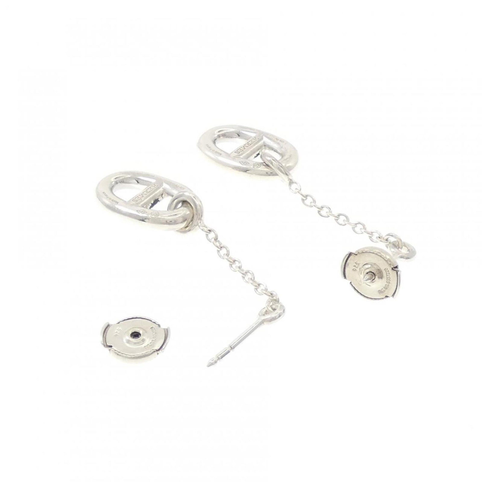 HERMES Stud Earrings Silver 925 - 3