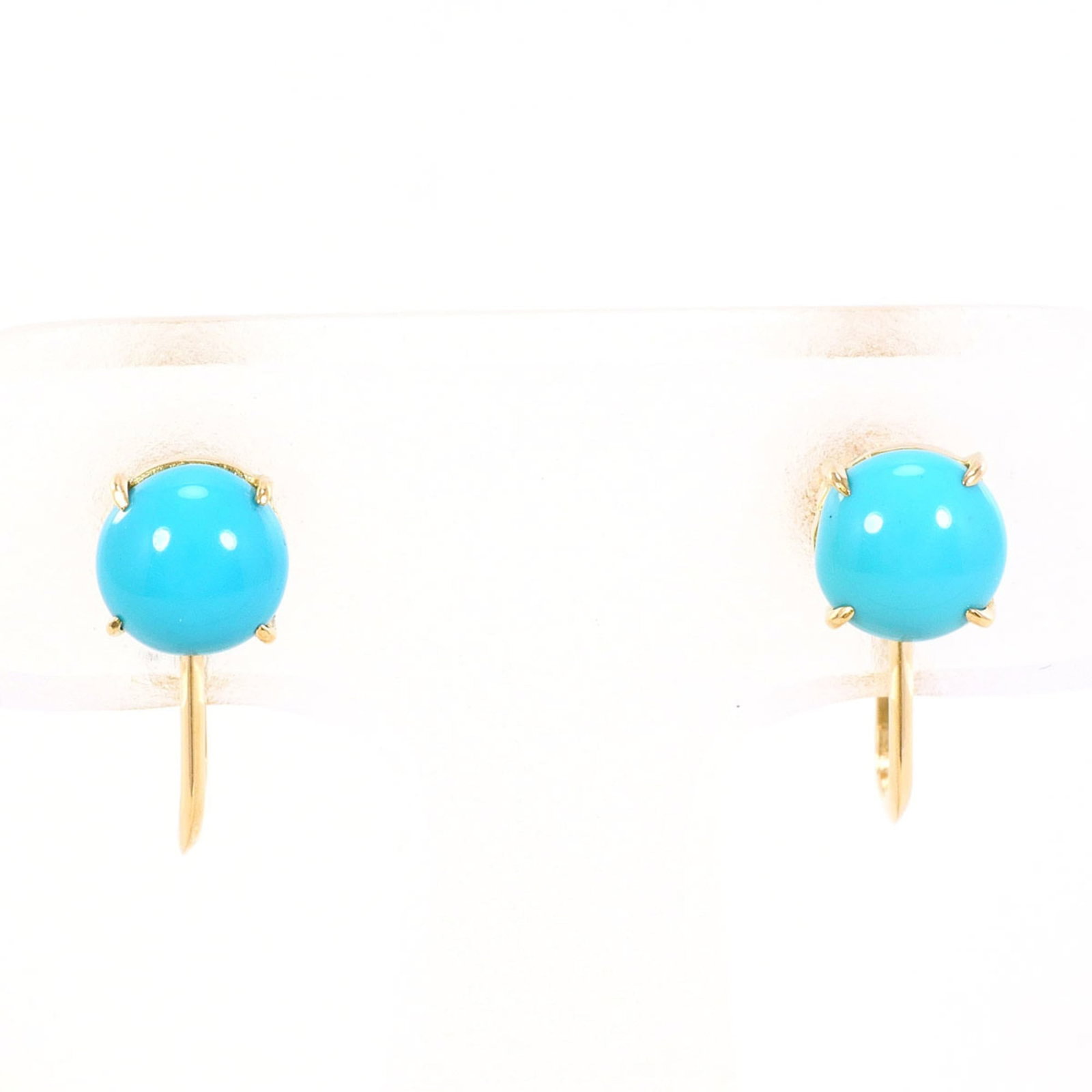 Clip Earrings Yellow Gold (18K): Clip Earrings Yellow Gold (18K) Clip earrings in 18K yellow gold with a subtle turquoise stone, crafted with a sleek clip design that adds a touch of elegance to any outfit. Made from high-quality
