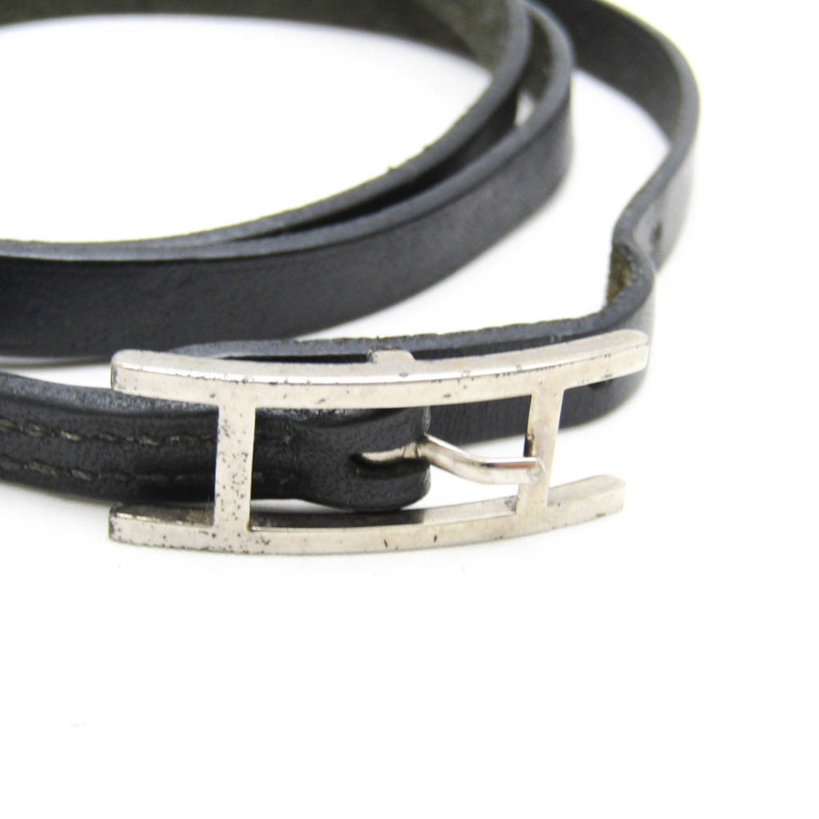 HERMES Bangle Leather Metal - 8