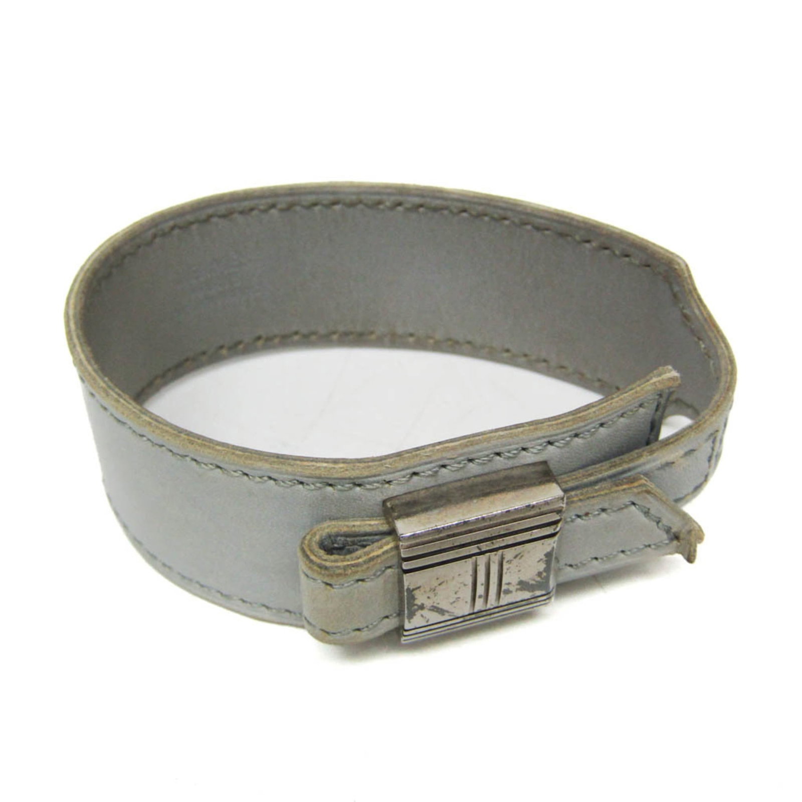 HERMES Bangle Leather Metal