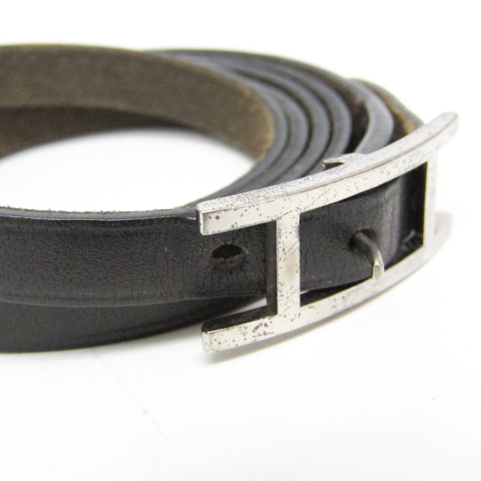 HERMES Bangle Leather Metal - 7