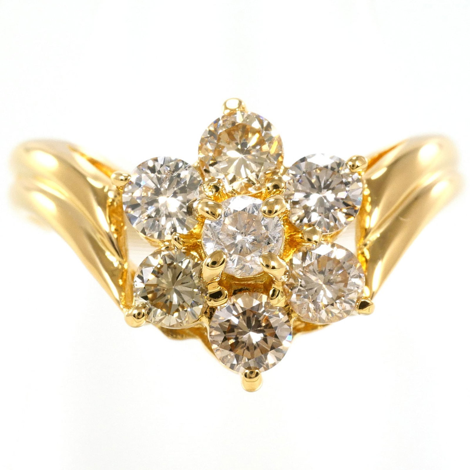 Band Ring Yellow Gold (18K): Band Ring Yellow Gold (18K) Yellow gold 18K band ring features a 1.00ct diamond, measuring 12mm in width, and weighing 3.5g. The ring is made of 18K yellow gold and is in like new condition, with only
