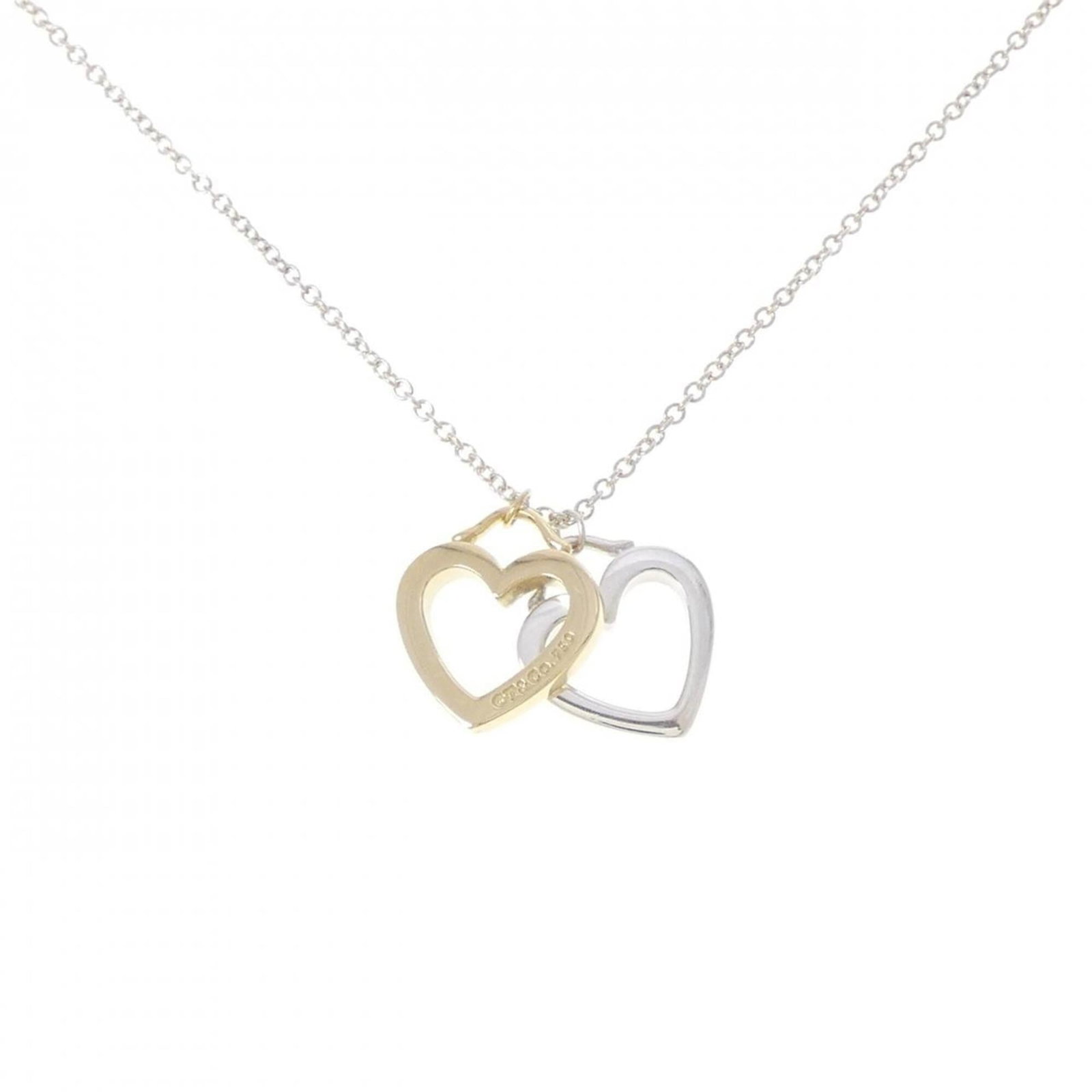 TIFFANY Silver 925 Yellow Gold (18K): TIFFANY Silver 925 Yellow Gold (18K) Silver 925 Yellow Gold (18K) pendant from Tiffany, featuring a delicate 12mm x 16.3mm design, suspended from a 41cm chain. This necklace type pendant is crafted