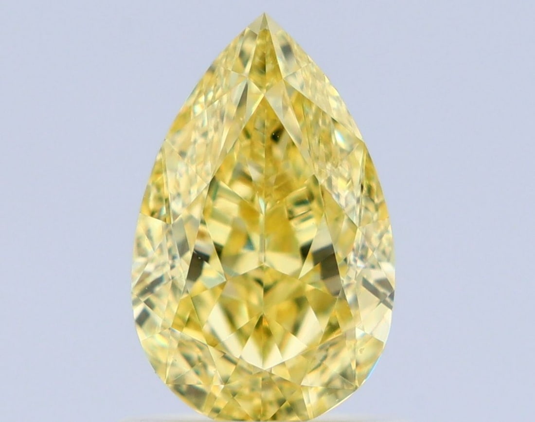 GIA Pear 1.07ct Fancy Intense Yellow VVS2 - Loose Natural Diamond: GIA Pear 1.07ct Fancy Intense Yellow VVS2 - Loose Natural Diamond GIA-certified Fancy Intense Yellow 1.07ct VVS2 loose natural diamond boasts exceptional clarity and polish, with EX symmetry and EX
