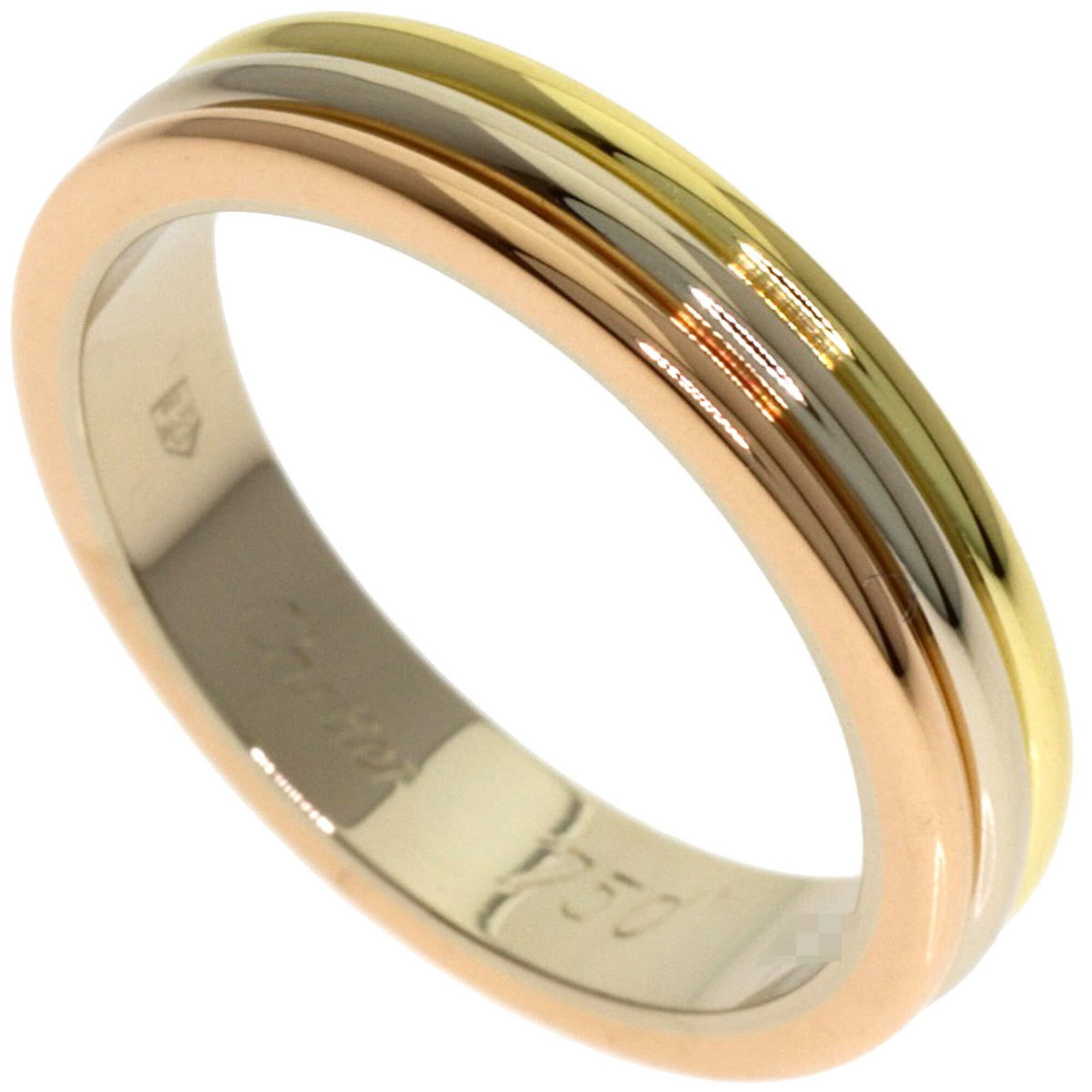 CARTIER Band Ring Pink Gold (18K) White Gold (18K) Yellow Gold (18K): CARTIER Band Ring Pink Gold (18K) White Gold (18K) Yellow Gold (18K) Pink gold, white gold, and yellow gold come together in this elegant Cartier band ring, a masterful blend of classic style and