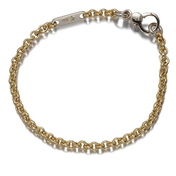 Pomellato Bracelet Chain 18K 750 Yellow White Gold: Pomellato Bracelet Chain 18K 750 Yellow White Gold 18k Yellow and White Gold Chain Bracelet. This multi-tone gold chain bracelet features a 18cm inner circumference and 3.9mm width, crafted from 18k