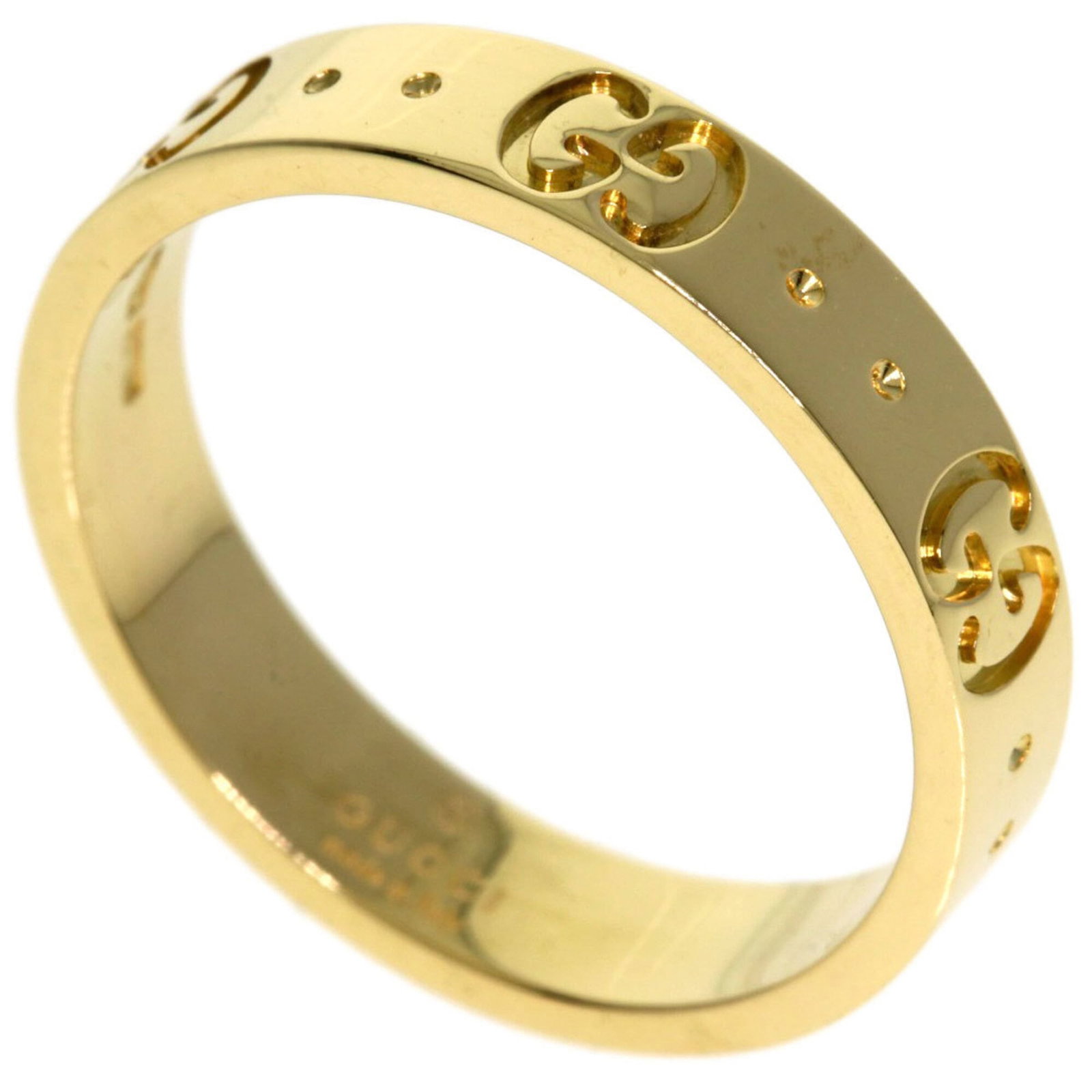 GUCCI Band Ring Yellow Gold (18K): GUCCI Band Ring Yellow Gold (18K) Yellow gold 18K band ring from Gucci, featuring a sleek and sophisticated design. The ring boasts a 4mm width and weighs 3.8g, with minor signs of wear evident in its