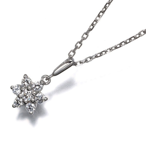 Mikimoto Necklace Diamond 0.21Ct Flower Jal 18K 750 White Gold: Mikimoto Necklace Diamond 0.21Ct Flower Jal 18K 750 White Gold Mikimoto's 18k white gold necklace features a stunning 0.21ct diamond pendant, showcasing the beauty of this precious stone. The
