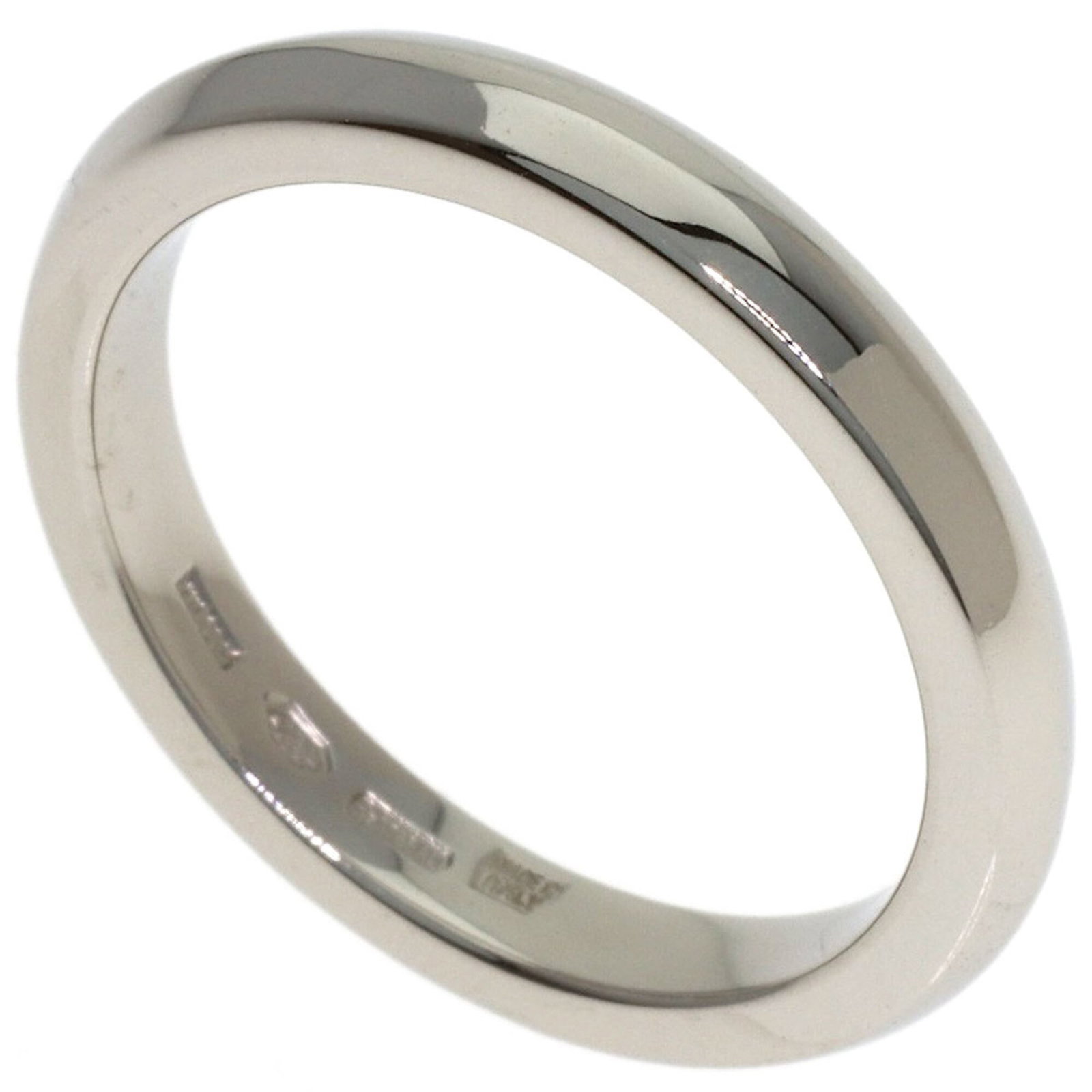 BVLGARI Band Ring Platinum 950: BVLGARI Band Ring Platinum 950 BVLGARI Band Ring Platinum 950 - A stylish and elegant band ring in platinum 950, featuring the iconic Bvlgari design. This gently used ring has minor signs of wear and